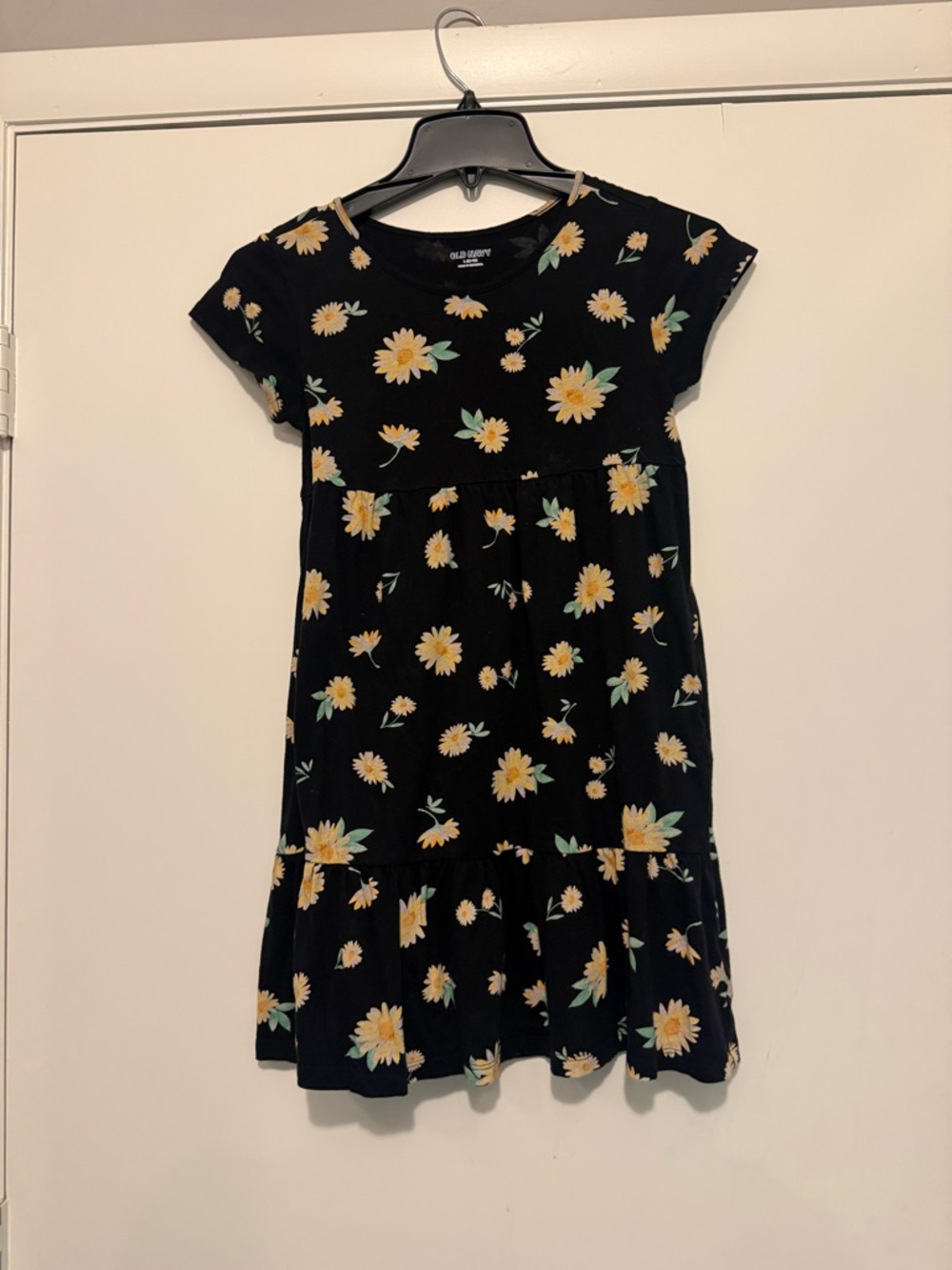 Old Navy Black Daisy Print Girls' Dress